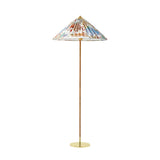 Mid Century Modern Rattan Stem Floor Lamp with Elegant Fabric Shade for Indoor Living Spaces