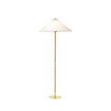 Mid Century Modern Rattan Stem Floor Lamp with Elegant Fabric Shade for Indoor Living Spaces