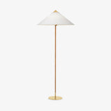 Mid Century Modern Rattan Stem Floor Lamp with Elegant Fabric Shade for Indoor Living Spaces