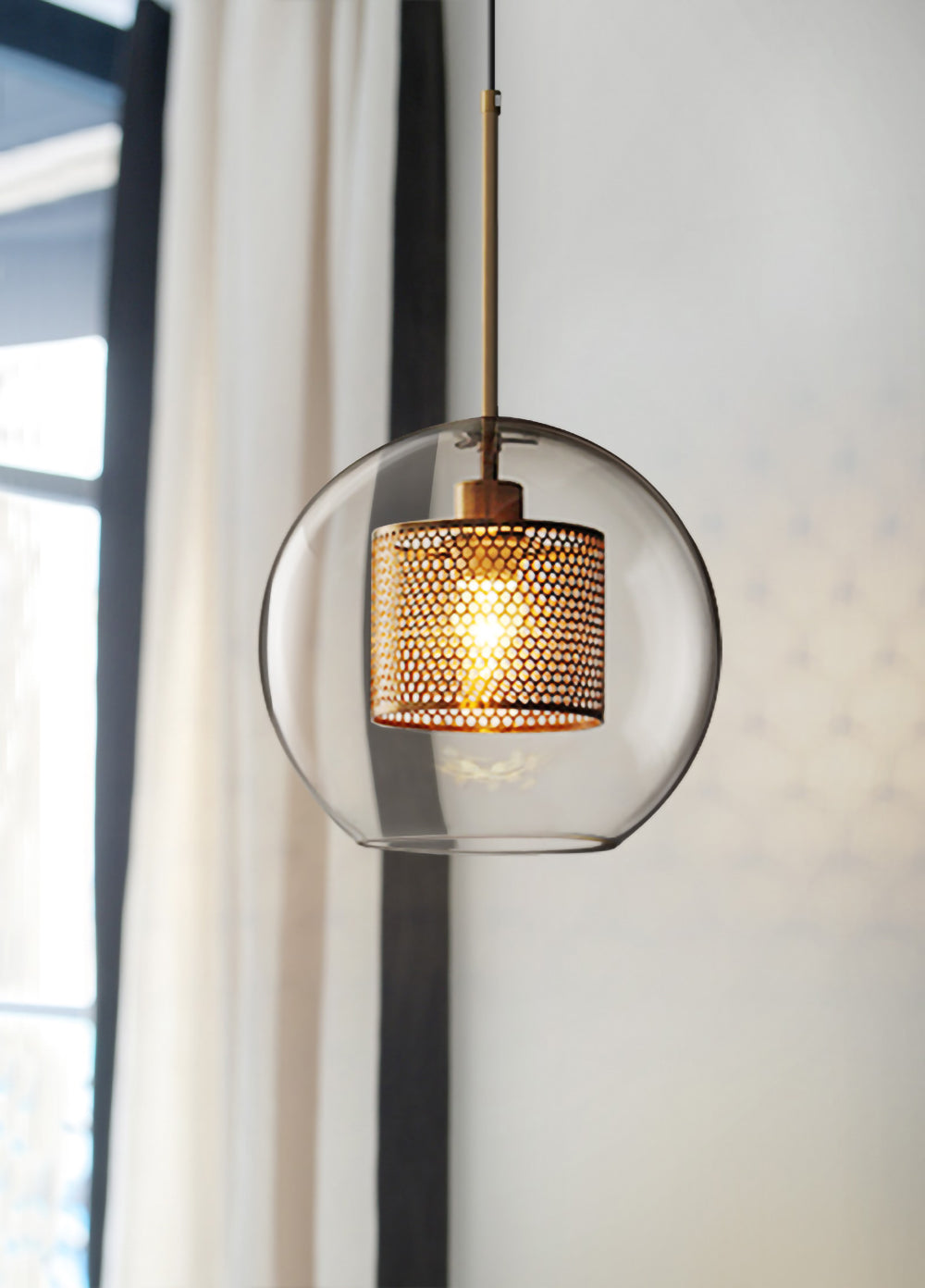 Modern Chiswick Glass Pendant Lamp for Kitchen Island and Living Room Lighting