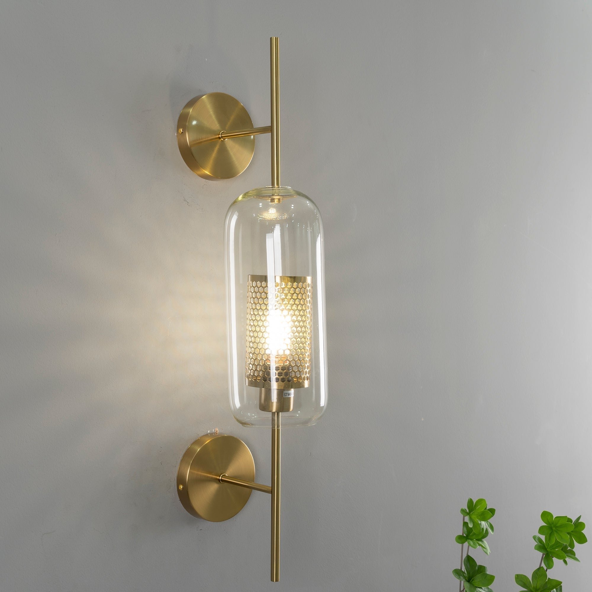 Contemporary Chiswick Glass Wall Sconce Sphere and Capsule Indoor Lighting Fixture