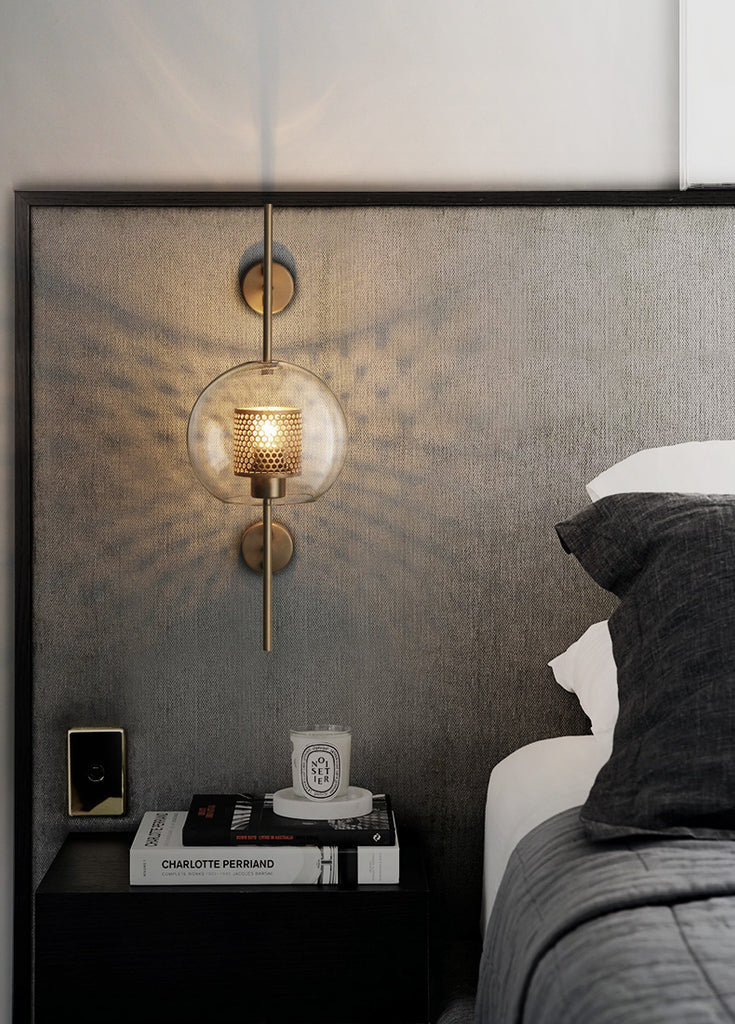 Contemporary Chiswick Glass Wall Sconce Sphere and Capsule Indoor Lighting Fixture