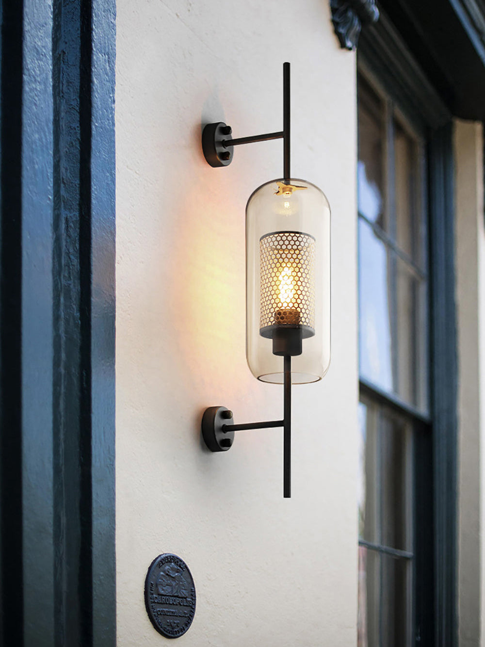 Contemporary Chiswick Glass Wall Sconce Sphere and Capsule Indoor Lighting Fixture