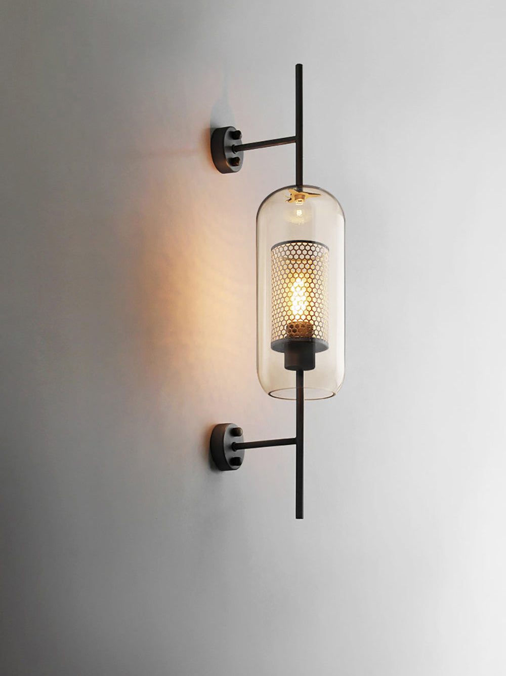 Contemporary Chiswick Glass Wall Sconce Sphere and Capsule Indoor Lighting Fixture