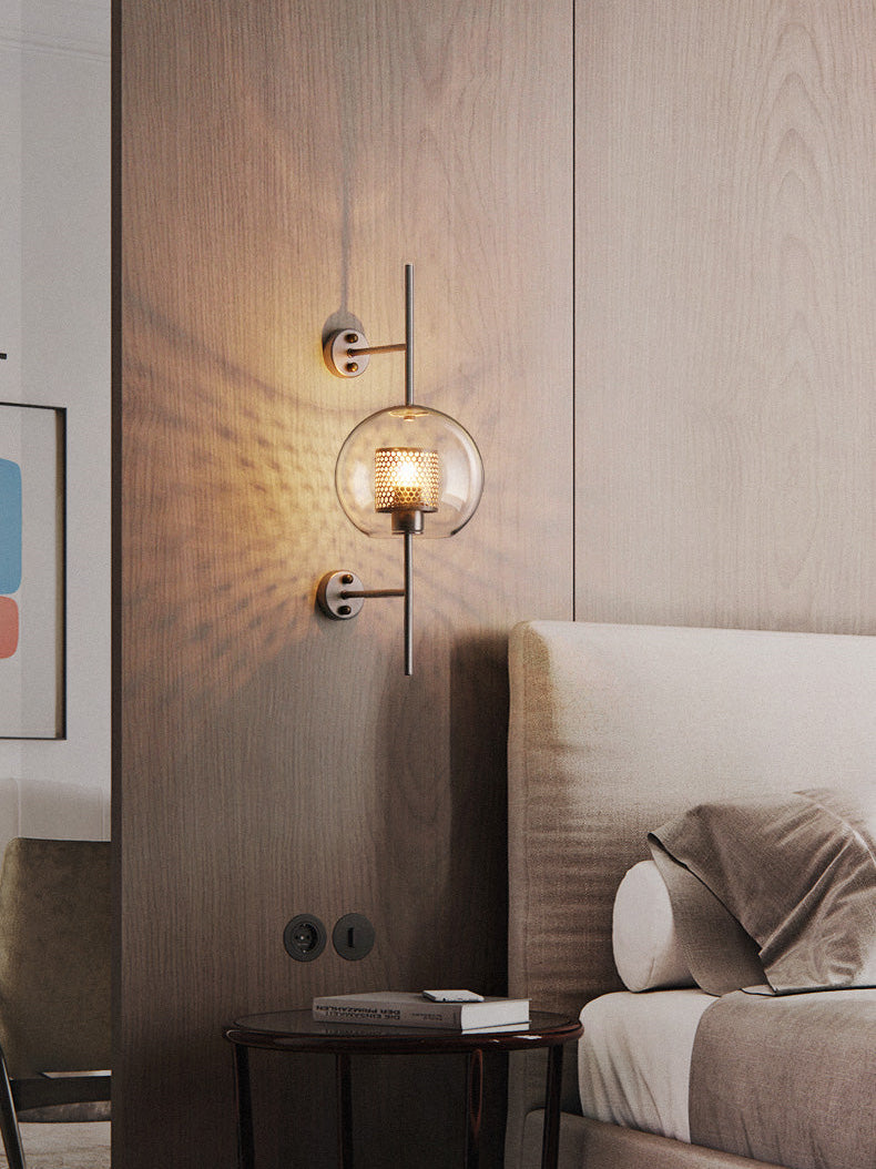 Contemporary Chiswick Glass Wall Sconce Sphere and Capsule Indoor Lighting Fixture