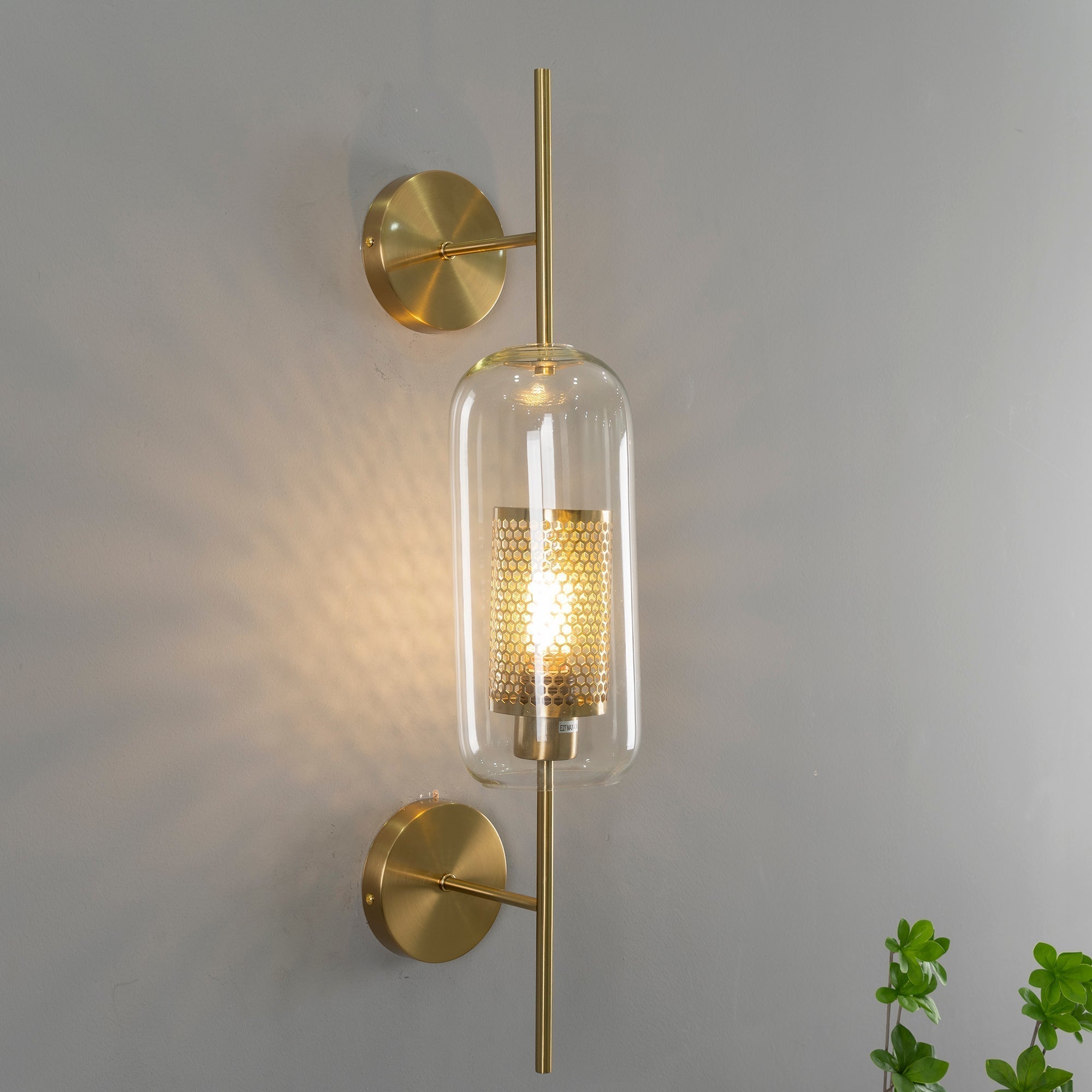 Contemporary Chiswick Glass Wall Sconce Sphere and Capsule Indoor Lighting Fixture