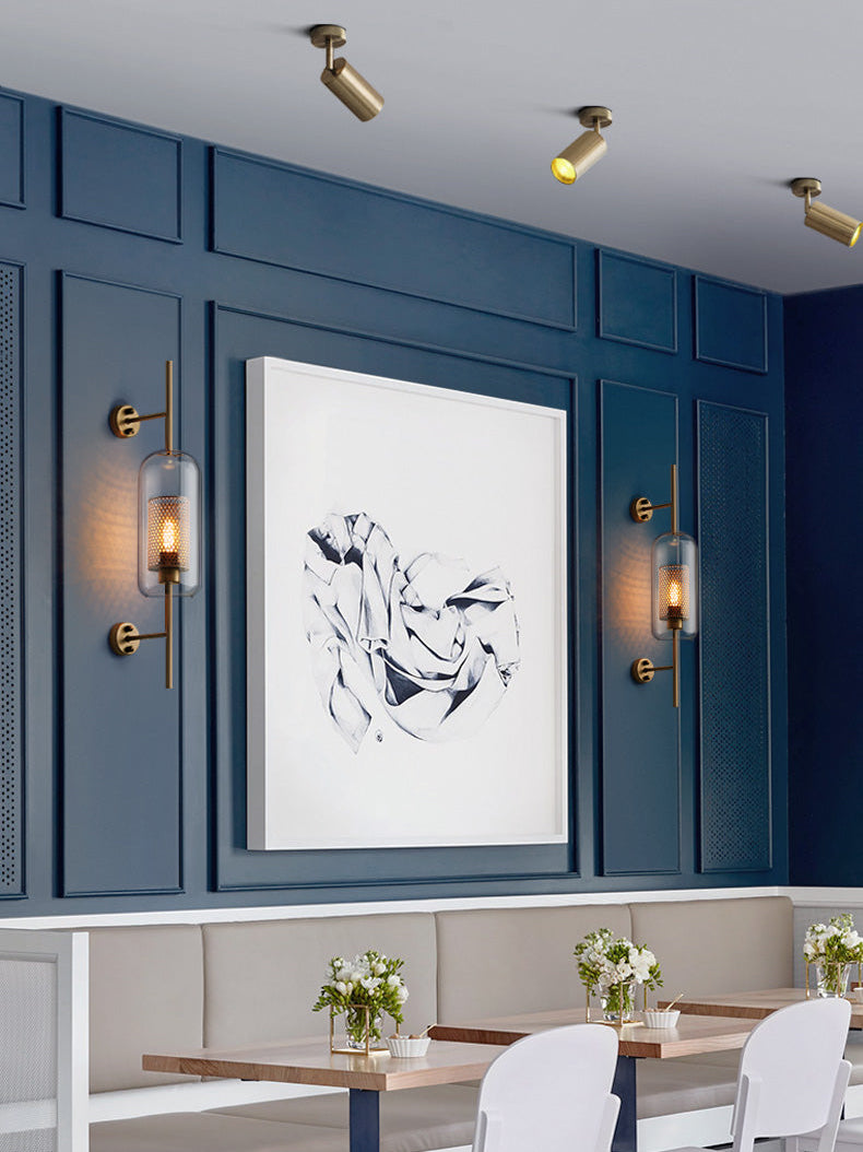 Contemporary Chiswick Glass Wall Sconce Sphere and Capsule Indoor Lighting Fixture