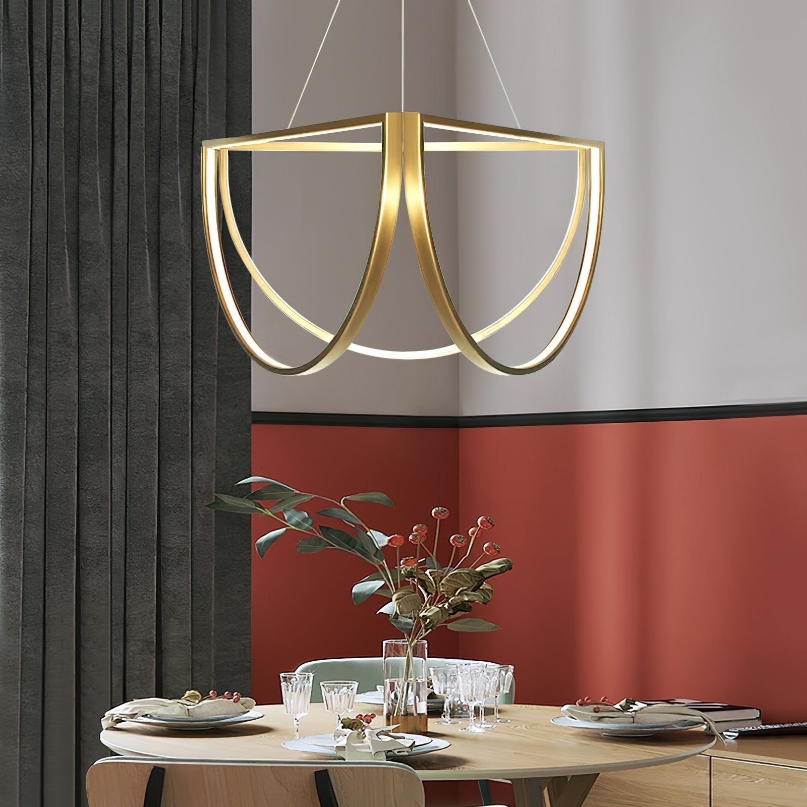 modern-semi-circular-chord-cluster-chandelier-mirror-titanium-acrylic-led-pendant-light