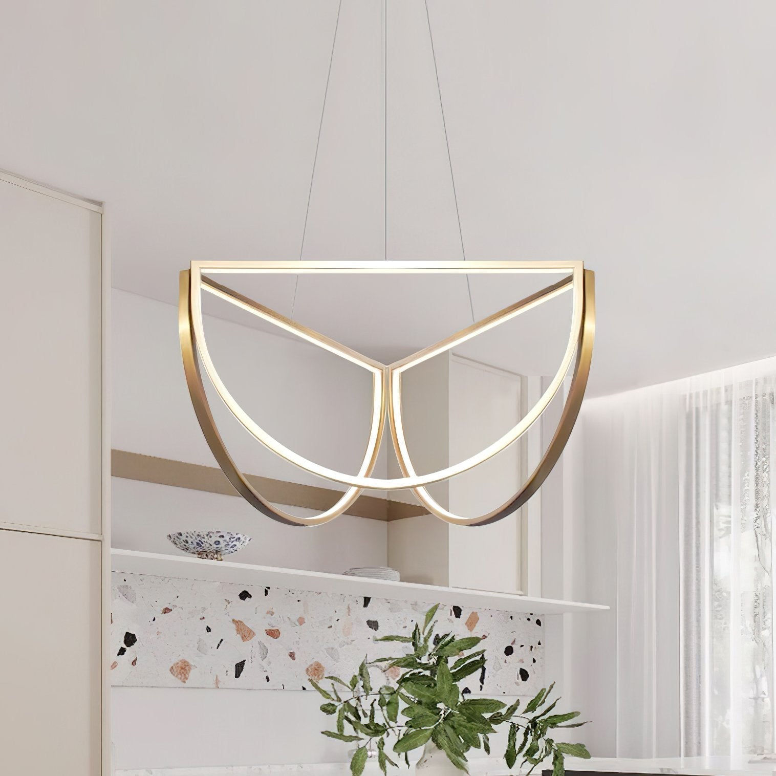 modern-semi-circular-chord-cluster-chandelier-mirror-titanium-acrylic-led-pendant-light
