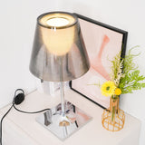 Modern Chrome Prism Table Lamp with Dual Diffuser and Polished Aluminum Base