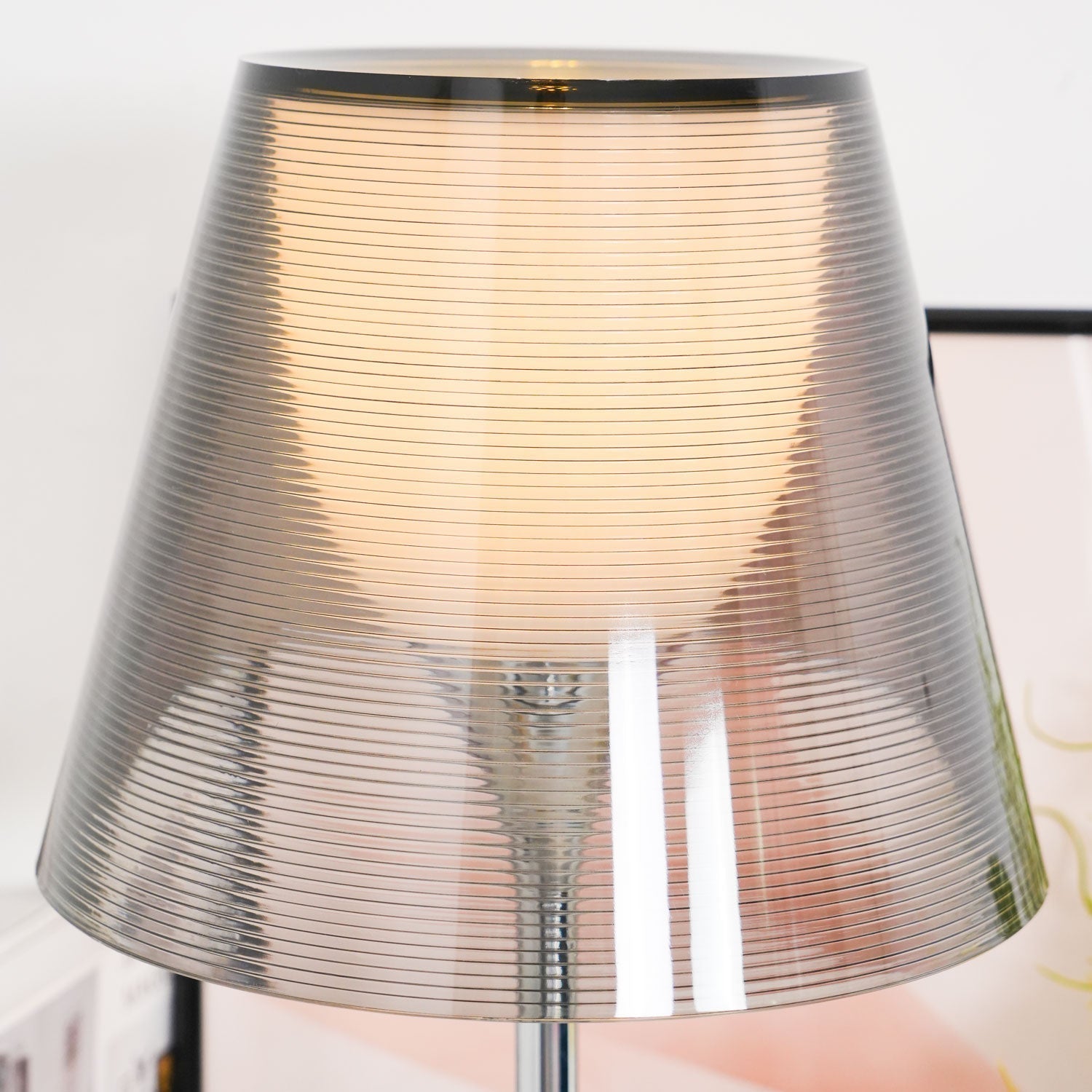Modern Chrome Prism Table Lamp with Dual Diffuser and Polished Aluminum Base