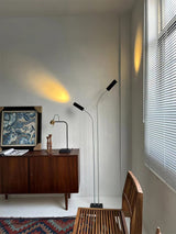 Modern Minimalist Cima Floor Lamp with Black Cylindrical Uplight Heads