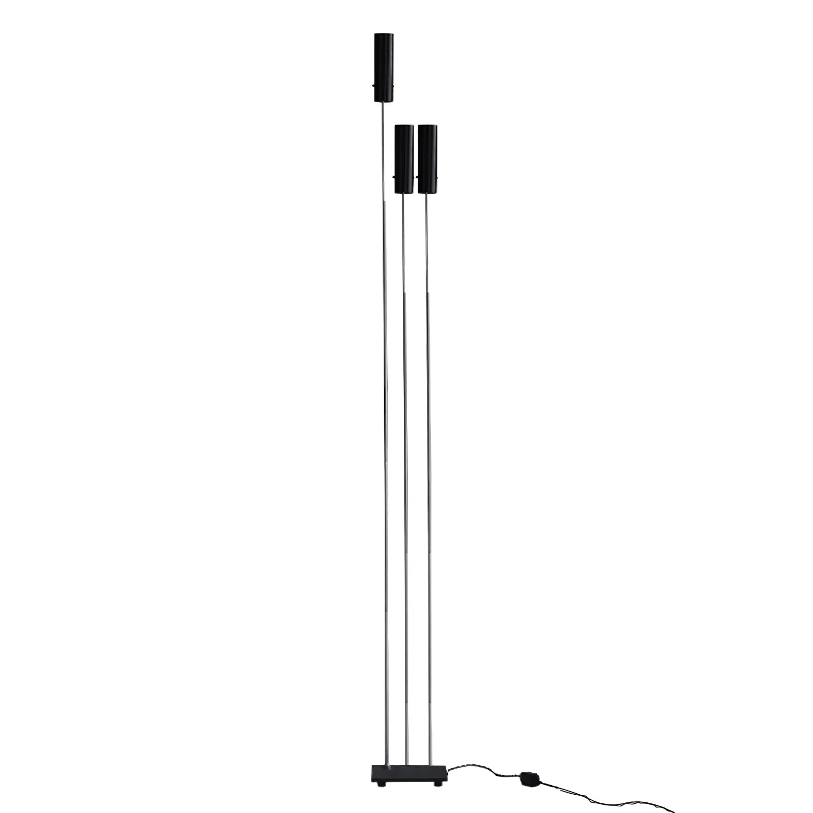 Modern Minimalist Cima Floor Lamp with Black Cylindrical Uplight Heads