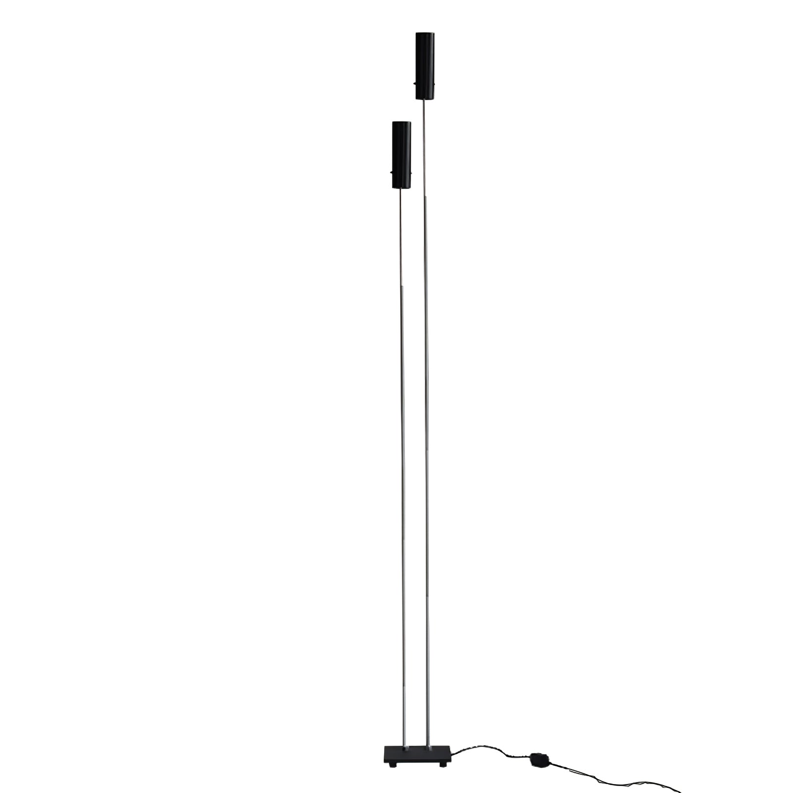 Modern Minimalist Cima Floor Lamp with Black Cylindrical Uplight Heads