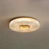 Cimona Modern Round Geometric LED Flush Mount Light Gold and White Finish