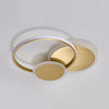 Modern Brass Interlocking Rings LED Ceiling Light Contemporary Flush Mount Fixture for Bedroom