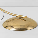 Contemporary Arched Floor Lamp Gold Finish with White Linen Cotton Shade