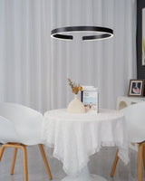 Modern LED Ring Pendant Light Circular Minimalist Chandelier for Living Room and Bedroom