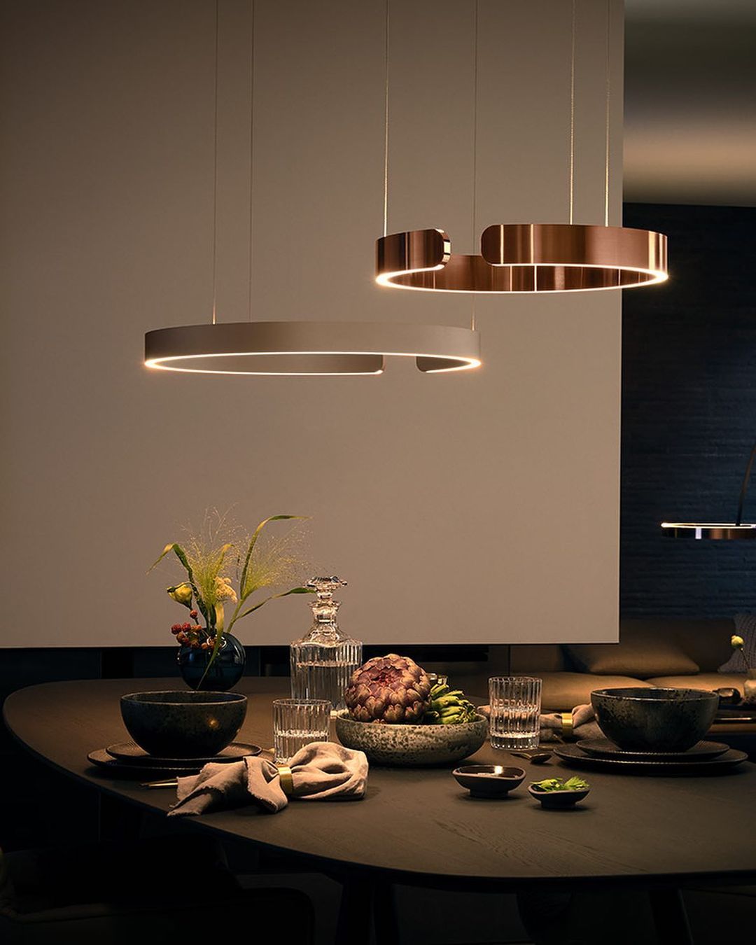 Modern LED Ring Pendant Light Circular Minimalist Chandelier for Living Room and Bedroom