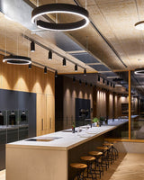 Modern LED Ring Pendant Light Circular Minimalist Chandelier for Living Room and Bedroom