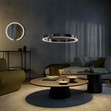 Modern LED Ring Pendant Light Circular Minimalist Chandelier for Living Room and Bedroom