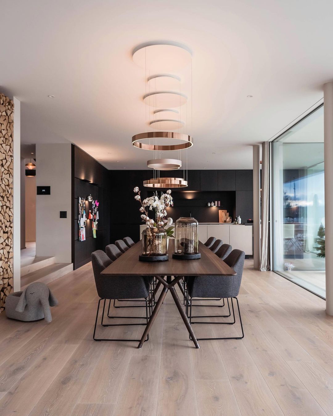 Modern LED Ring Pendant Light Circular Minimalist Chandelier for Living Room and Bedroom