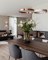 Modern LED Ring Pendant Light Circular Minimalist Chandelier for Living Room and Bedroom
