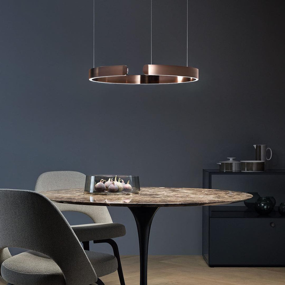 Modern LED Ring Pendant Light Circular Minimalist Chandelier for Living Room and Bedroom
