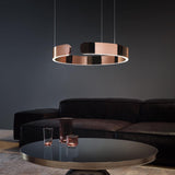 Modern LED Ring Pendant Light Circular Minimalist Chandelier for Living Room and Bedroom