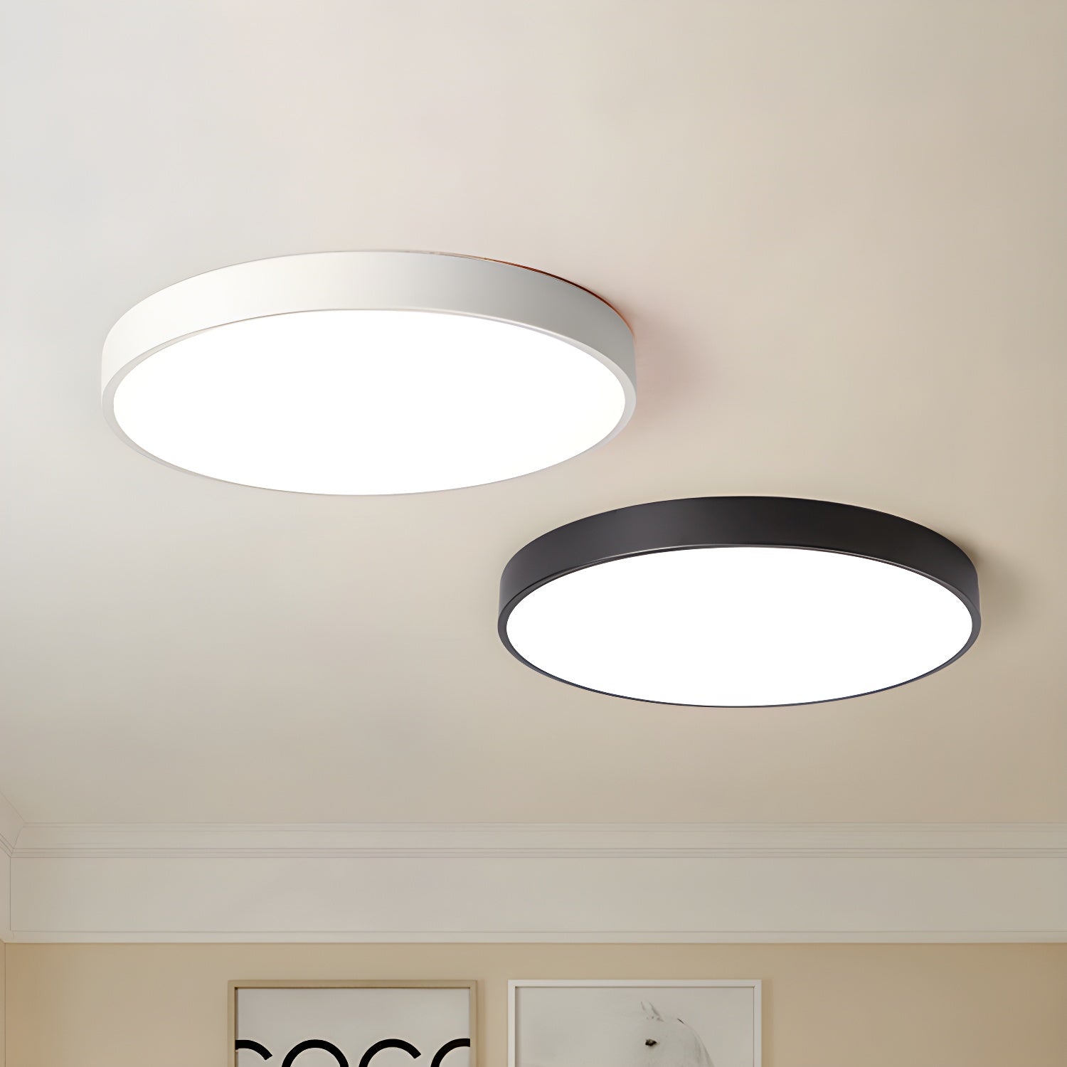 Modern Circular Slimline LED Ceiling Light Minimalist Flush Mount Overhead Fixture