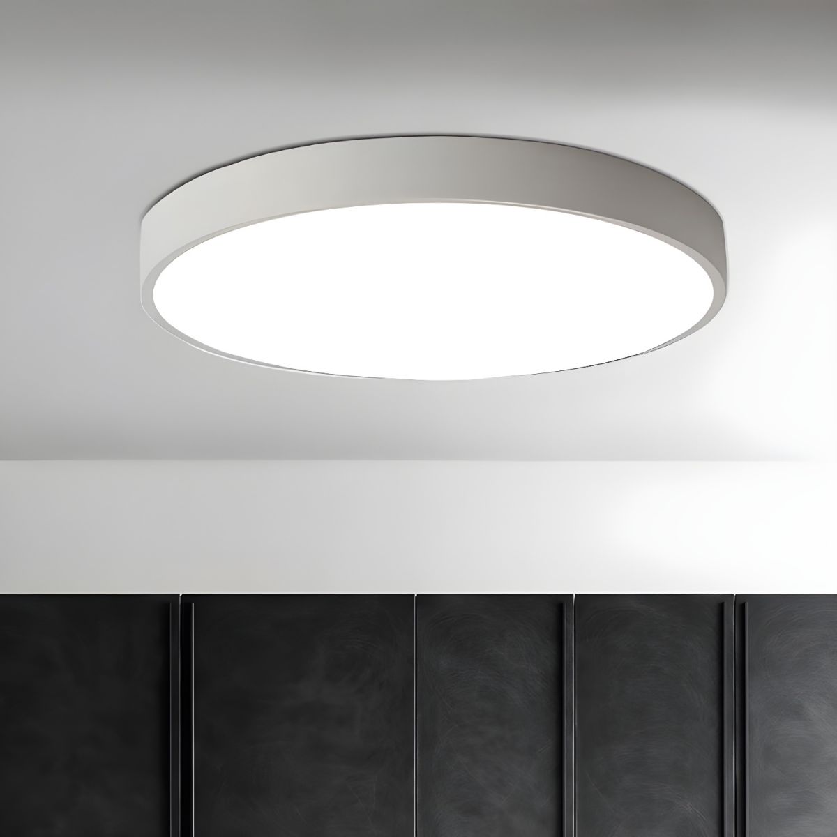 Modern Circular Slimline LED Ceiling Light Minimalist Flush Mount Overhead Fixture