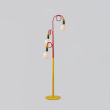 Modern Colorful Geometric Bedside Lamp with Frosted Glass Globe Shade