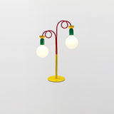 Modern Colorful Geometric Bedside Lamp with Frosted Glass Globe Shade
