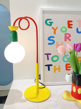 Modern Colorful Geometric Bedside Lamp with Frosted Glass Globe Shade