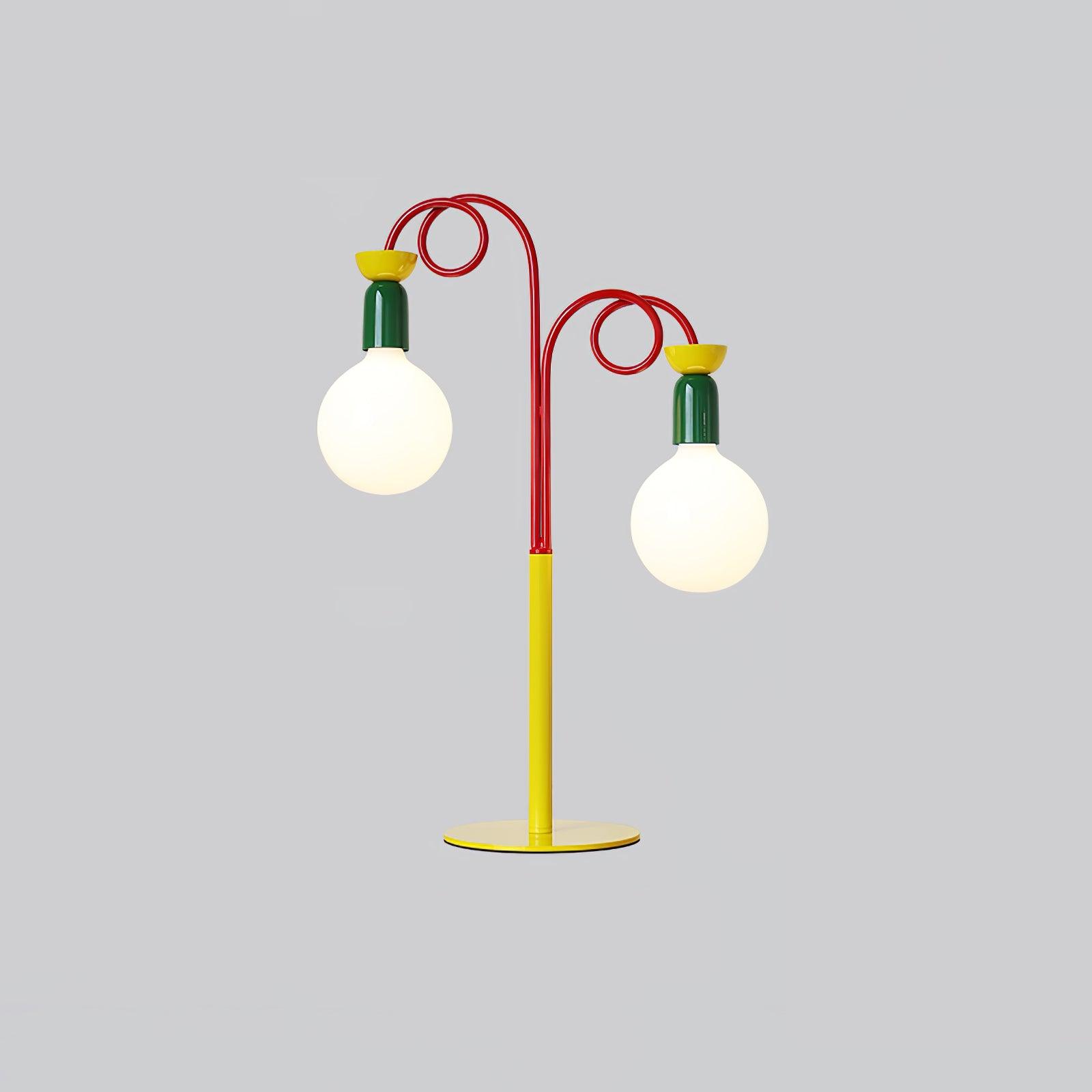 Modern Colorful Geometric Bedside Lamp with Frosted Glass Globe Shade