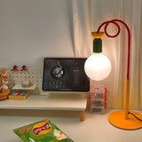 Modern Colorful Geometric Bedside Lamp with Frosted Glass Globe Shade