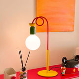 Modern Colorful Geometric Bedside Lamp with Frosted Glass Globe Shade