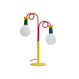 Modern Colorful Geometric Bedside Lamp with Frosted Glass Globe Shade