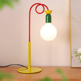 Modern Colorful Geometric Bedside Lamp with Frosted Glass Globe Shade