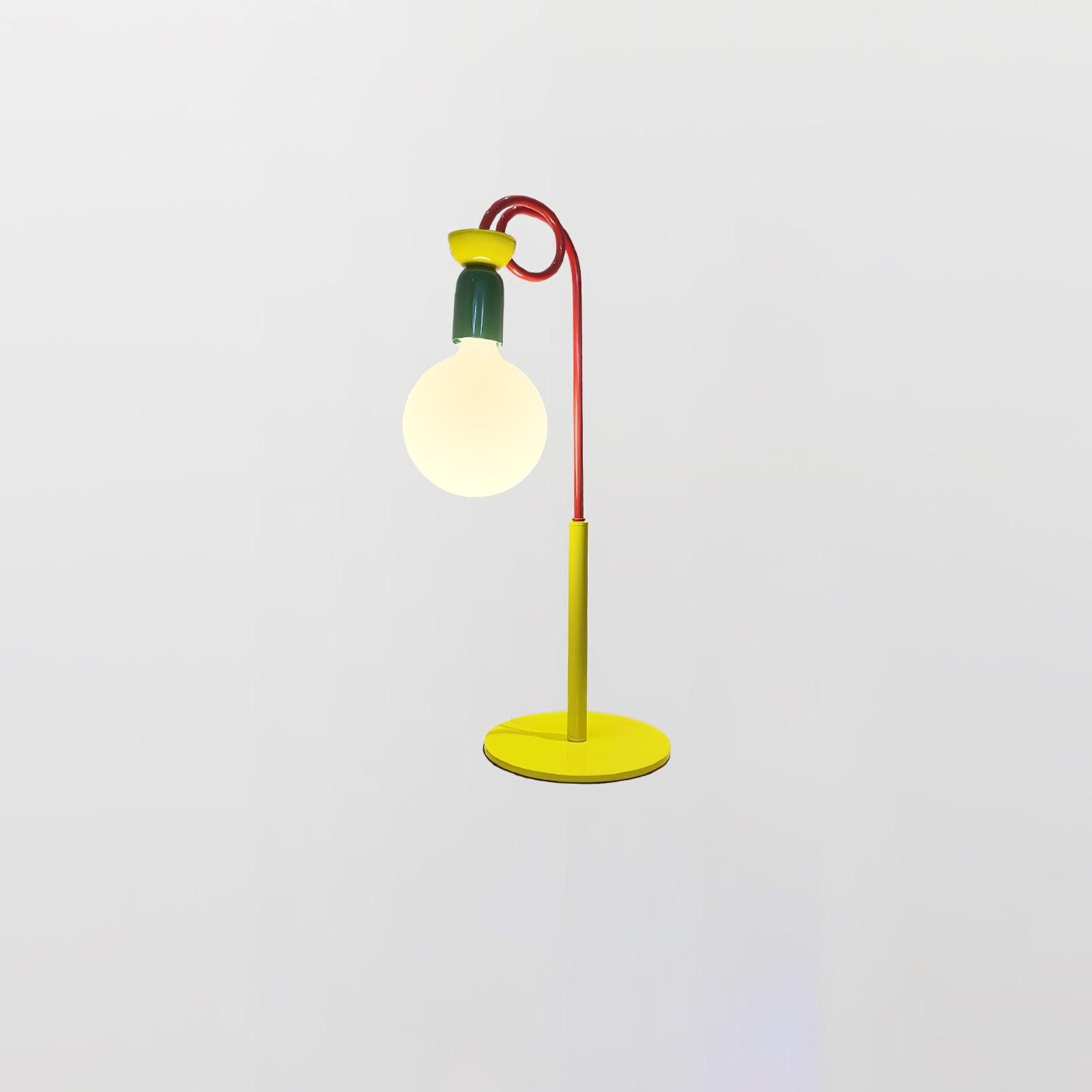 Modern Colorful Geometric Bedside Lamp with Frosted Glass Globe Shade