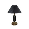 Vintage Antique Brass Table Lamp with Tapered Fabric Shade Classic Desk Light for Bedroom Office