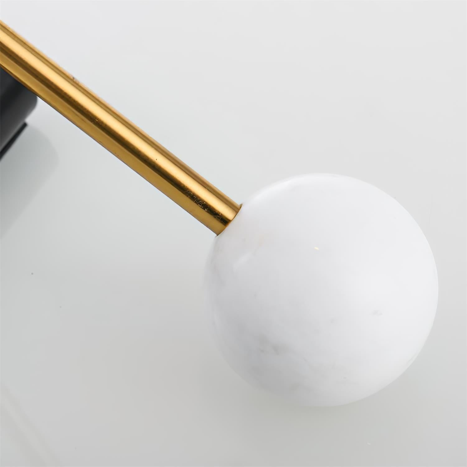 Modern Marble Table Lamp with Conical Shade and Orb Accent for Elegant Bedside and Study Lighting