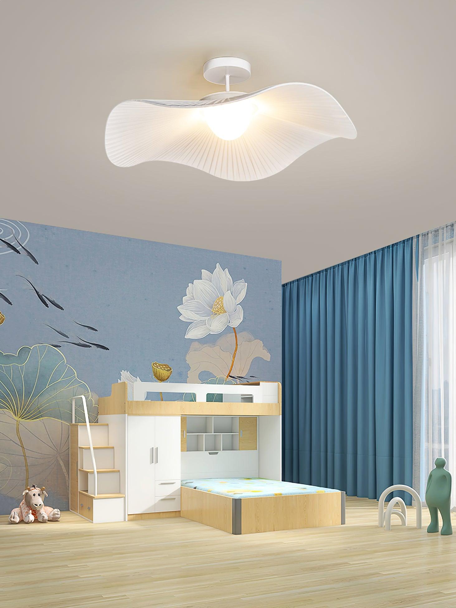 Modern White Cloud Fabric LED Ceiling Lamp for Bedroom and Kids Room