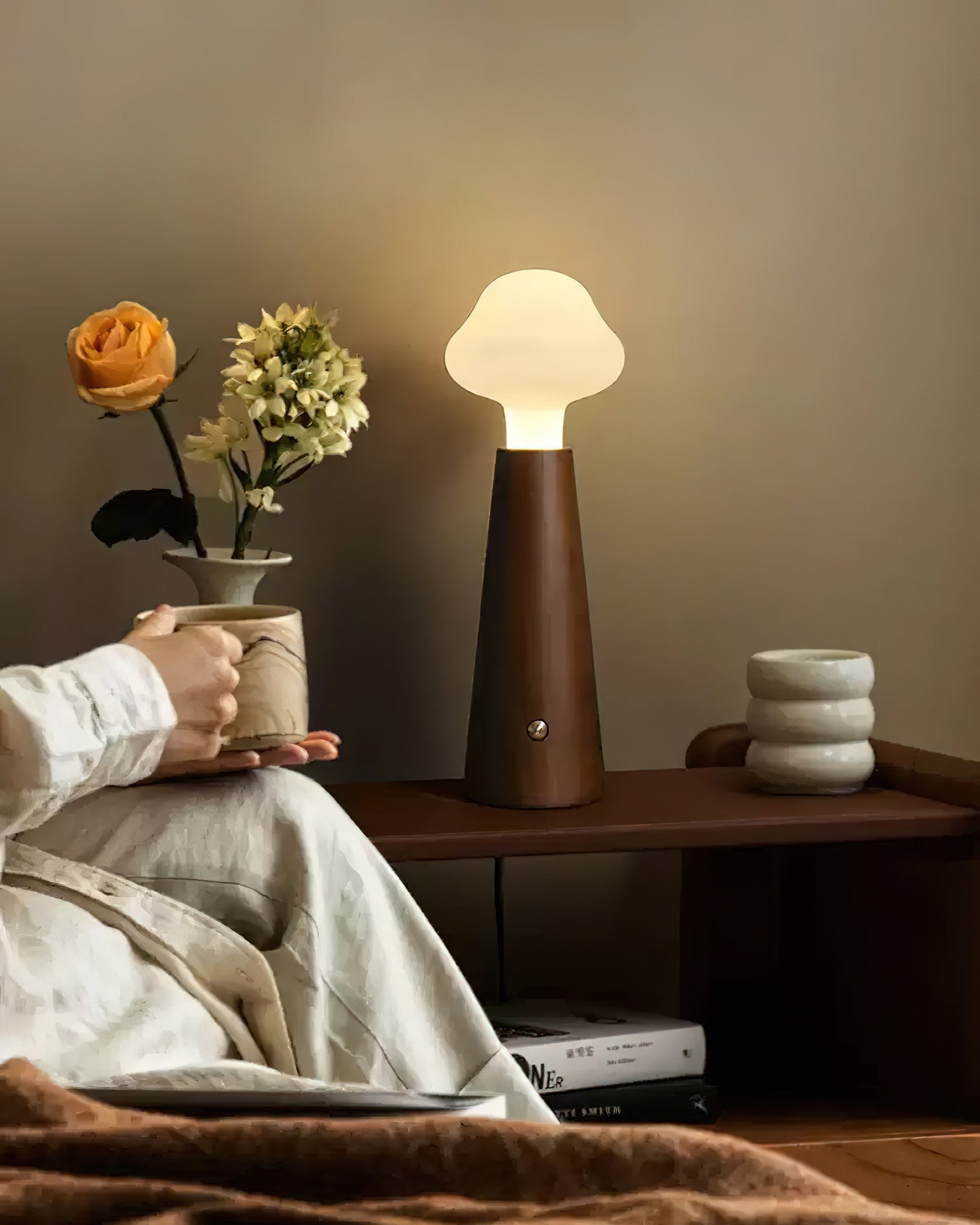 Cloudlet LED Table Lamp Contemporary Wood and Acrylic Desk Light for Soft Ambient Illumination