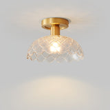 vintage-glass-pineapple-ceiling-flush-mount-light-in-brass-for-entryway-and-hallway