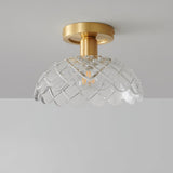 vintage-glass-pineapple-ceiling-flush-mount-light-in-brass-for-entryway-and-hallway