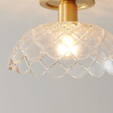 vintage-glass-pineapple-ceiling-flush-mount-light-in-brass-for-entryway-and-hallway