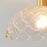 vintage-glass-pineapple-ceiling-flush-mount-light-in-brass-for-entryway-and-hallway