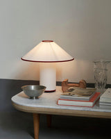Colette Art Deco Portable Table Lamp with Elegant Textured Fabric Shade