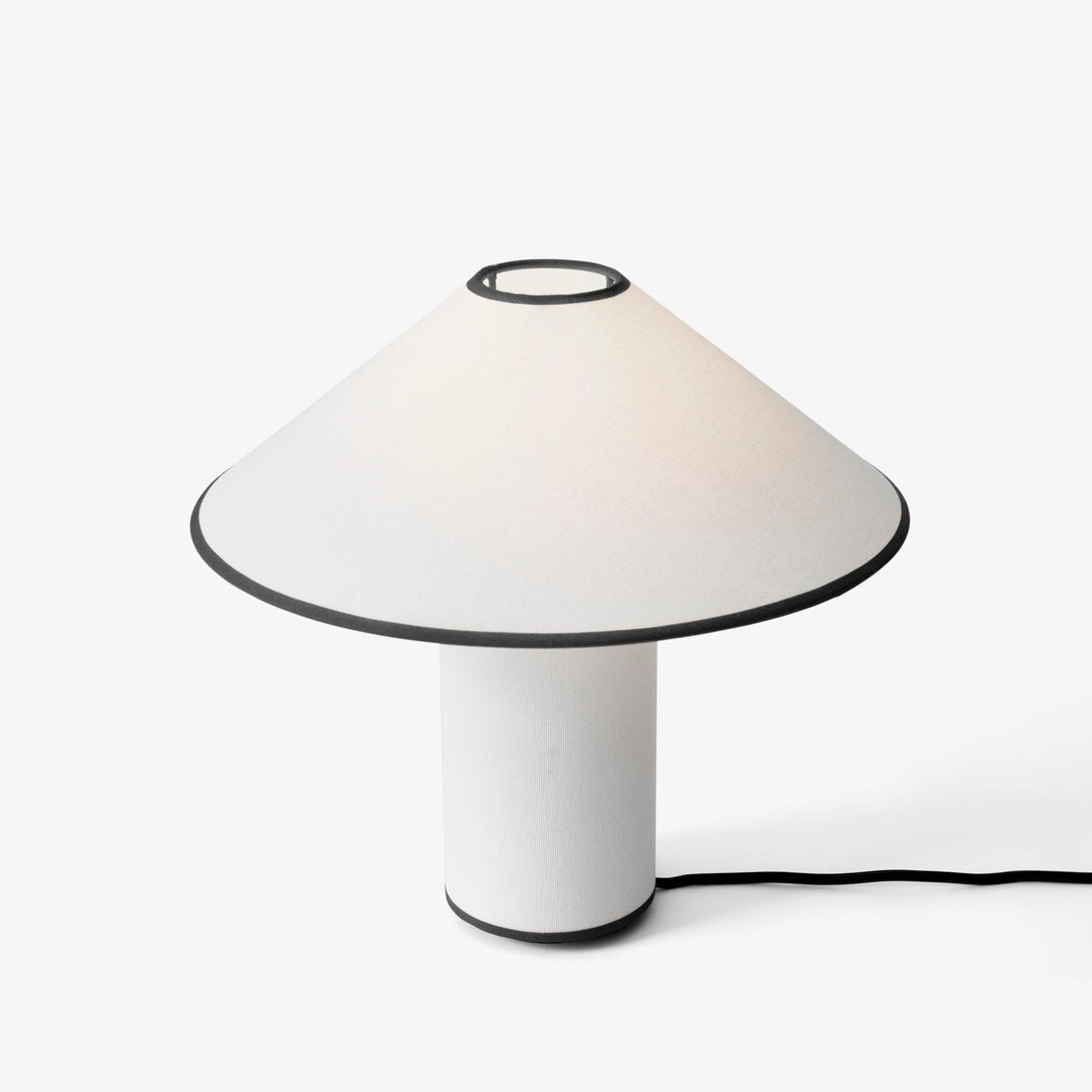 Colette Art Deco Portable Table Lamp with Elegant Textured Fabric Shade